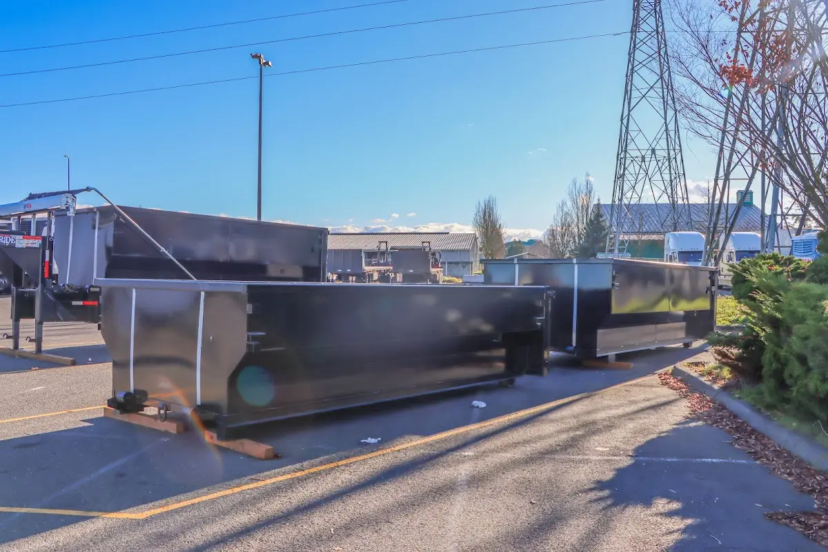 Roll-off dumpster ready for waste disposal at job site for Construction Dumpster Rental in Minnetrista
